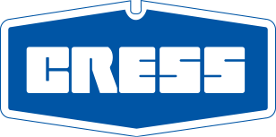 Official Cress logo: the word CRESS in white block letters on a blue badge (first-party).