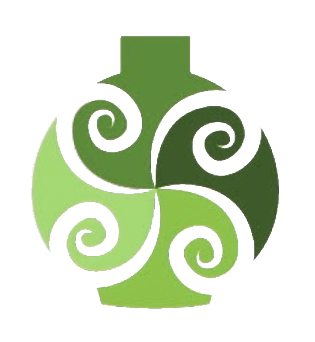 Official Sullivan Pottery green spiral vase mark (first-party).